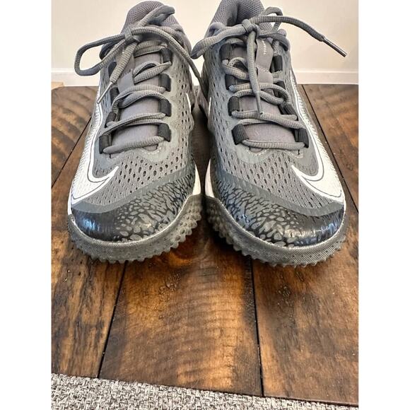 Nike Alpha Huarache Elite 4 Turf Baseball Cleats – Men’s 7 (Black/Gray/White) - Picture 8 of 10